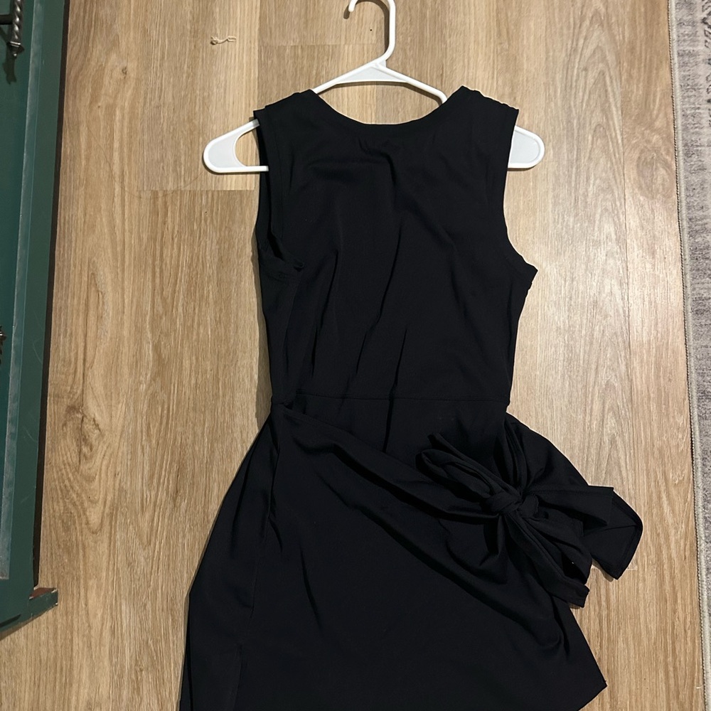 Athletic Black Wrap Dress